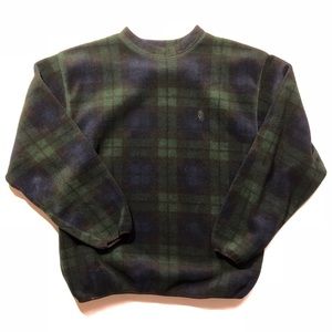 Vtg Nautica Plaid Crewneck Fleece Sz M